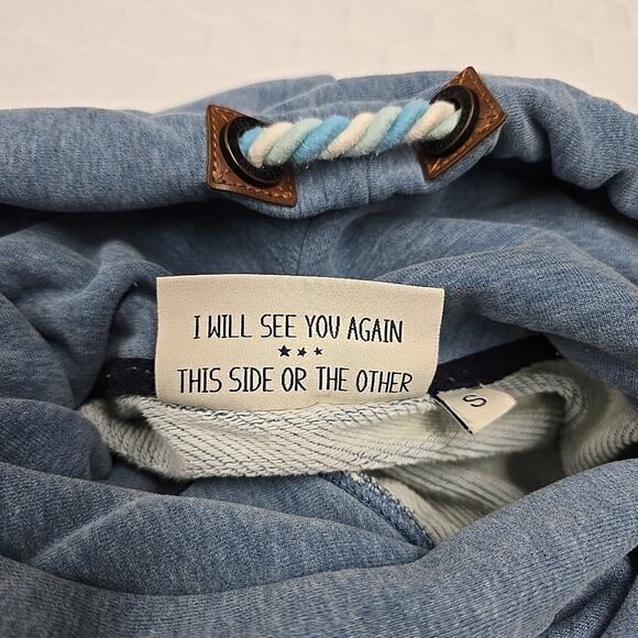 Naketano Brave New World Womens Longline Hoodie Sweatshirt Sz S Cowl Neck Blue - Picture 9 of 16